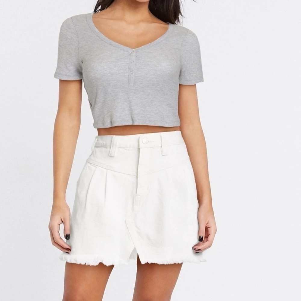 Free people mini skirt Sidecar white denim chic summer spring